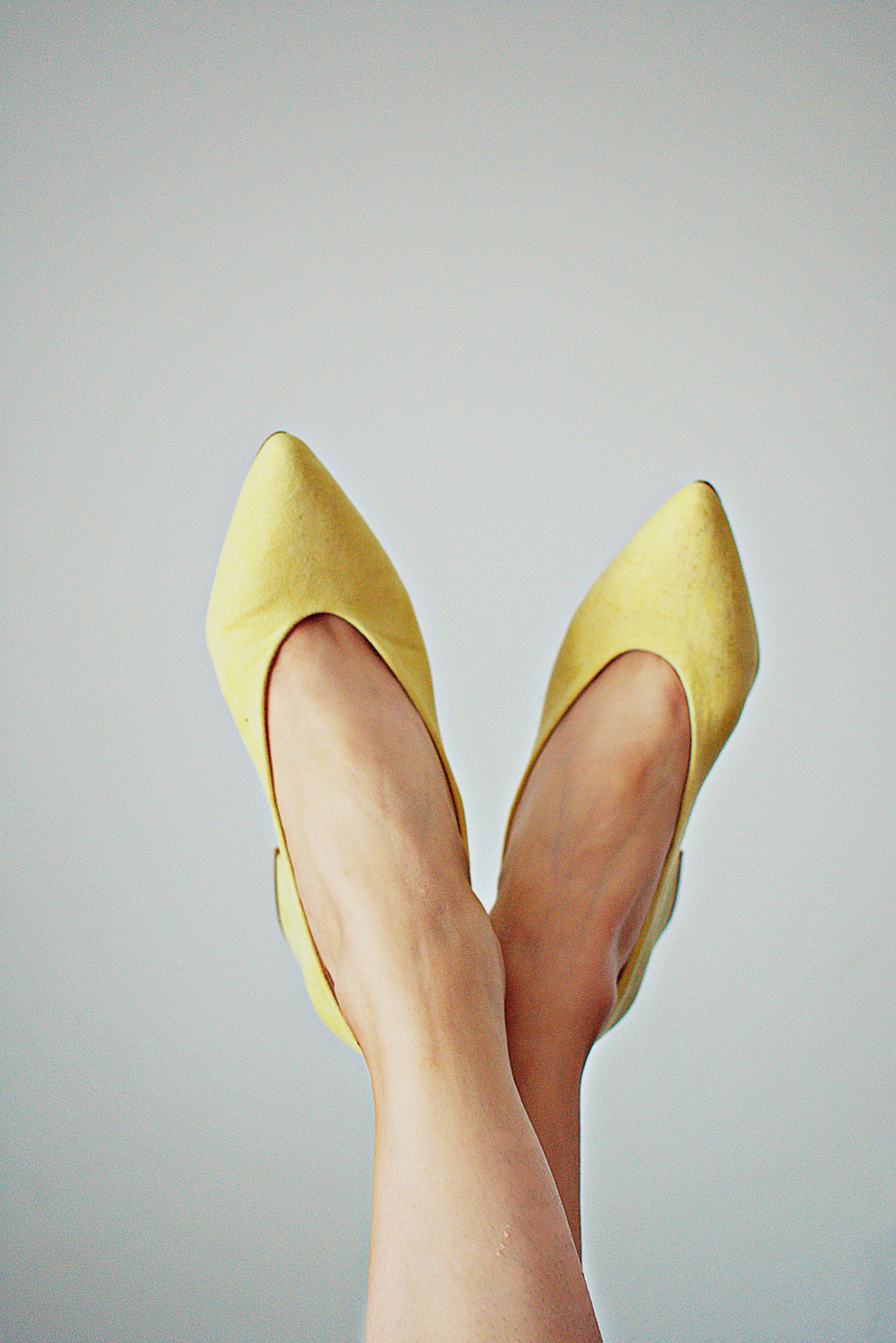 Person Wearing Yellow Shoes